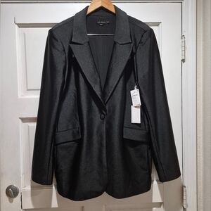 Good American Sleek/Luxe Black Structured Blazer 3XL Snap Closure NWT